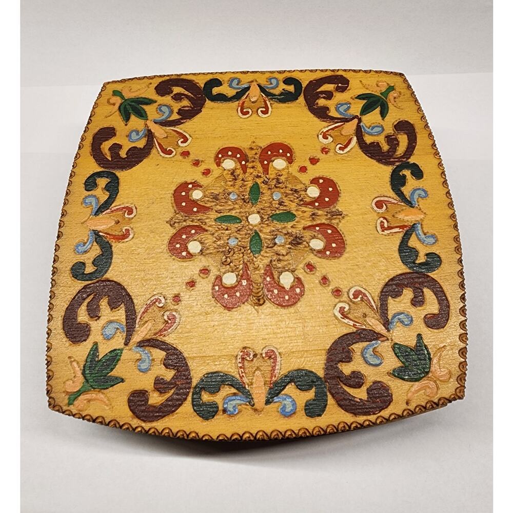 Vintage Handcrafted Painted Wooden Box